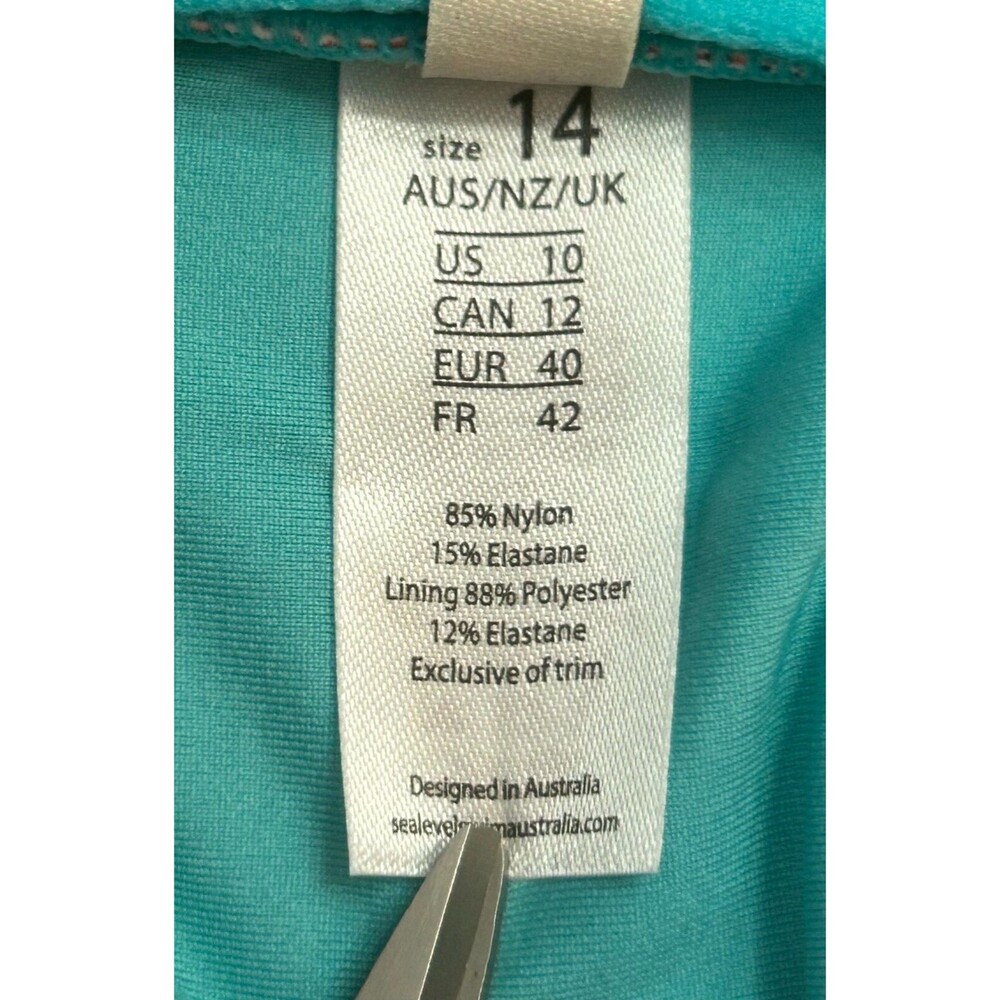 NWT Sea Level Swim Dominica Tri Bra Bikini Swim Top With Luminous Trim Aqua 10 - Picture 13 of 13
